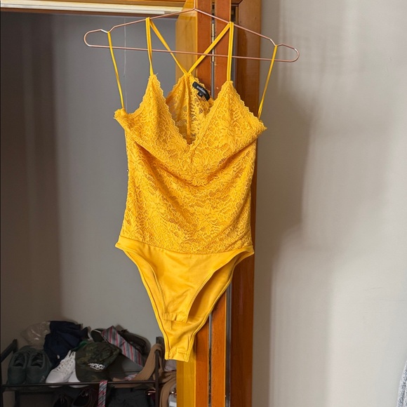 Yellow Lace Bodysuite - Picture 1 of 2